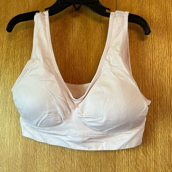 Genie Bra THE DREAM Large Comfortable Seamless Bra Removable pads blush pink EUC - Picture 2 of 8